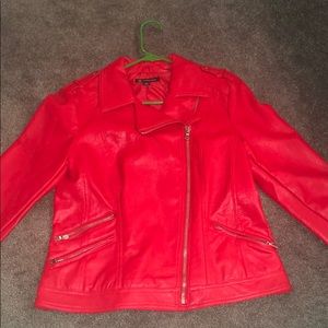 Red leather jacket, brand new